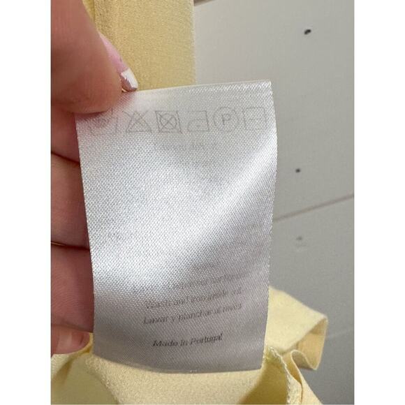 Sandro Paris Linen Front Sheer Back Sleeveless Tank Top Light Yellow Medium - Picture 6 of 7